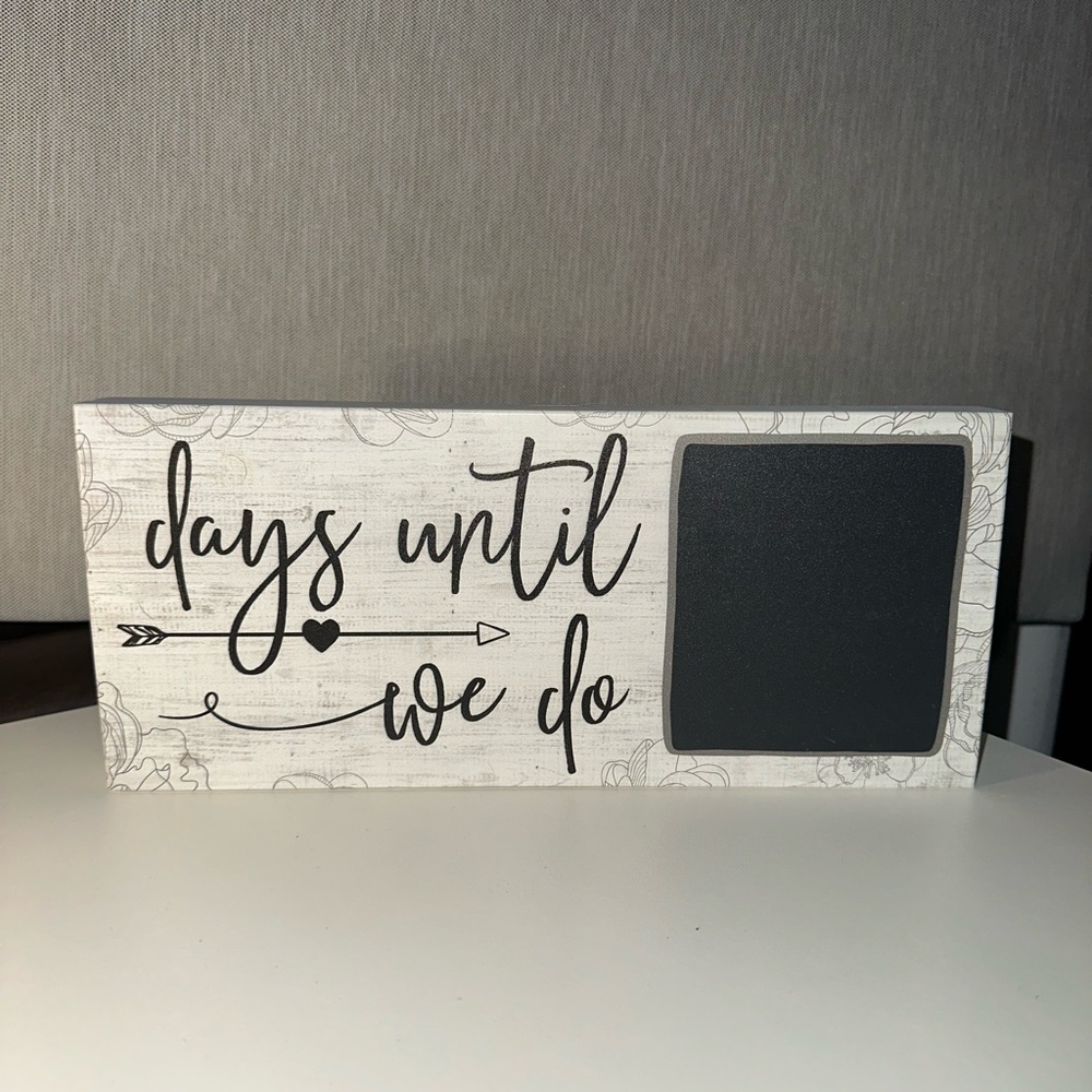 Wedding Chalkboard Countdown Block with Chalk